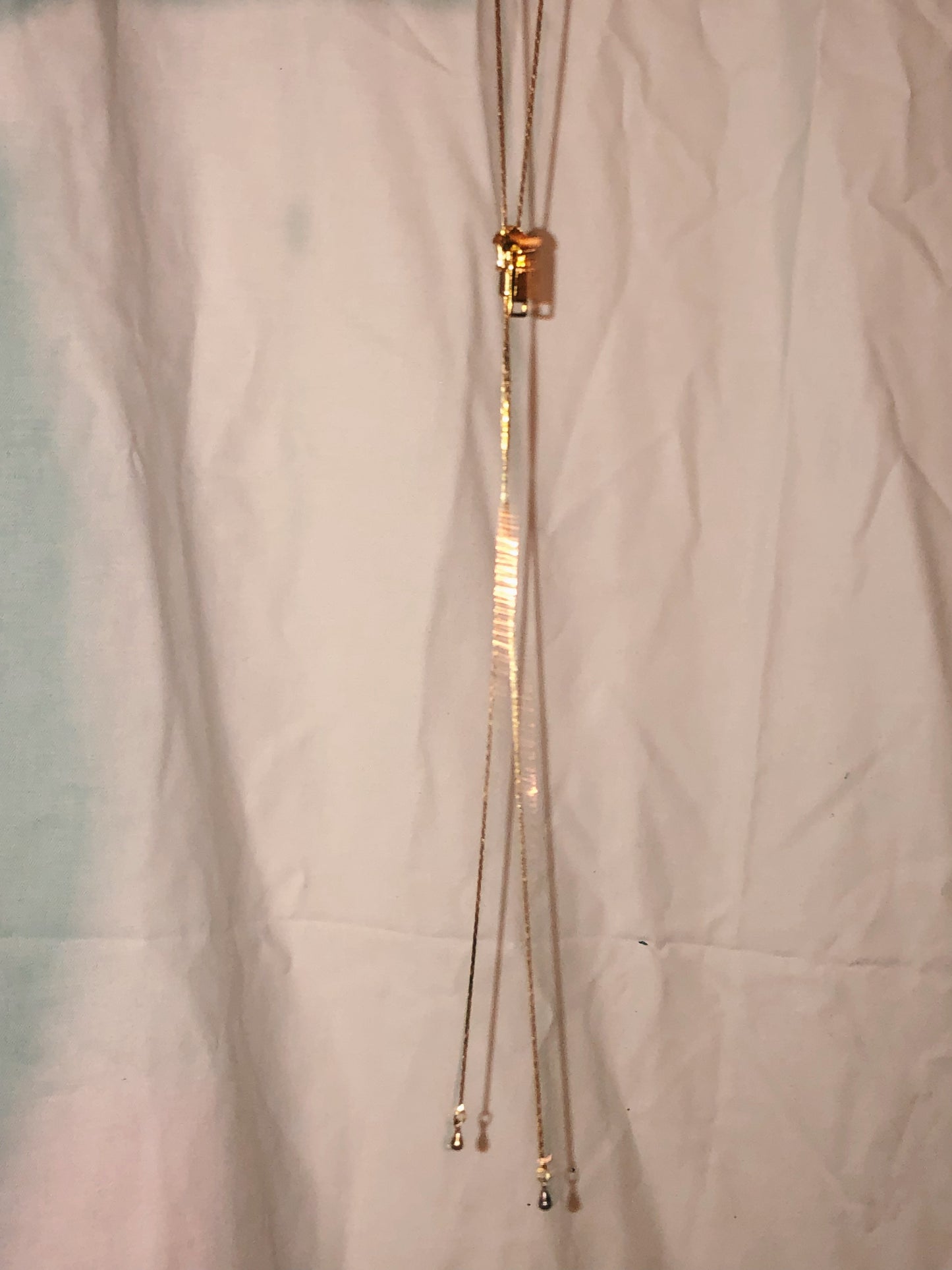 Gold Tone Adjustable Zipper Necklace