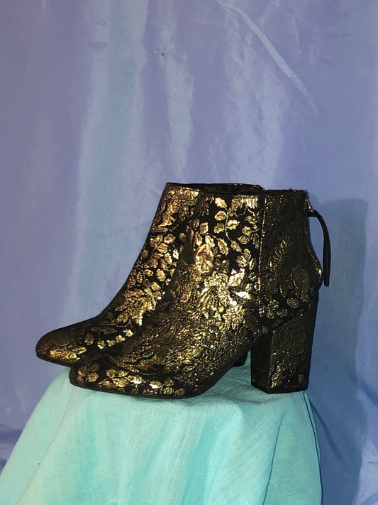 Gold Embroidered Steve Madden Boot