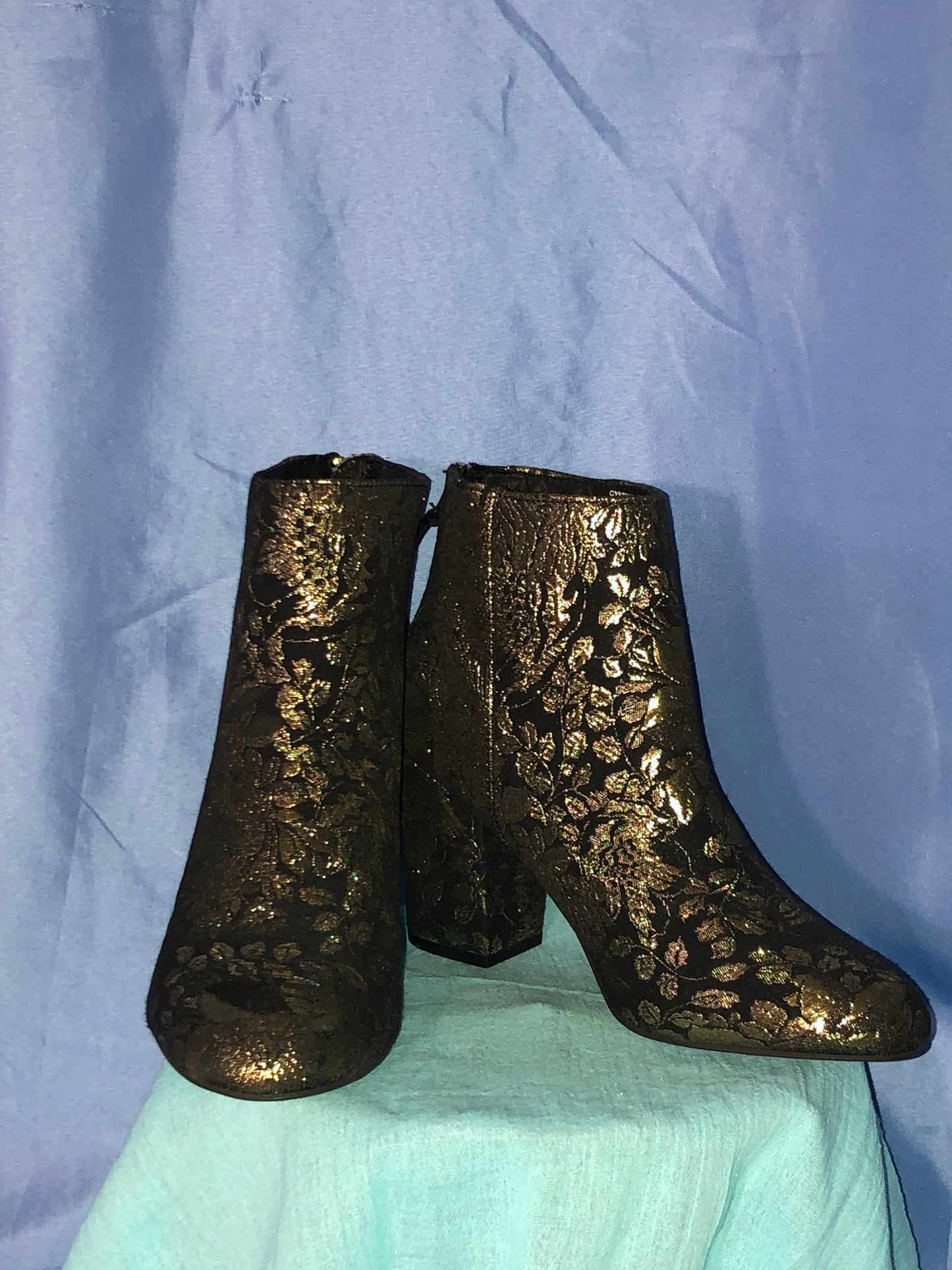 Gold Embroidered Steve Madden Boot