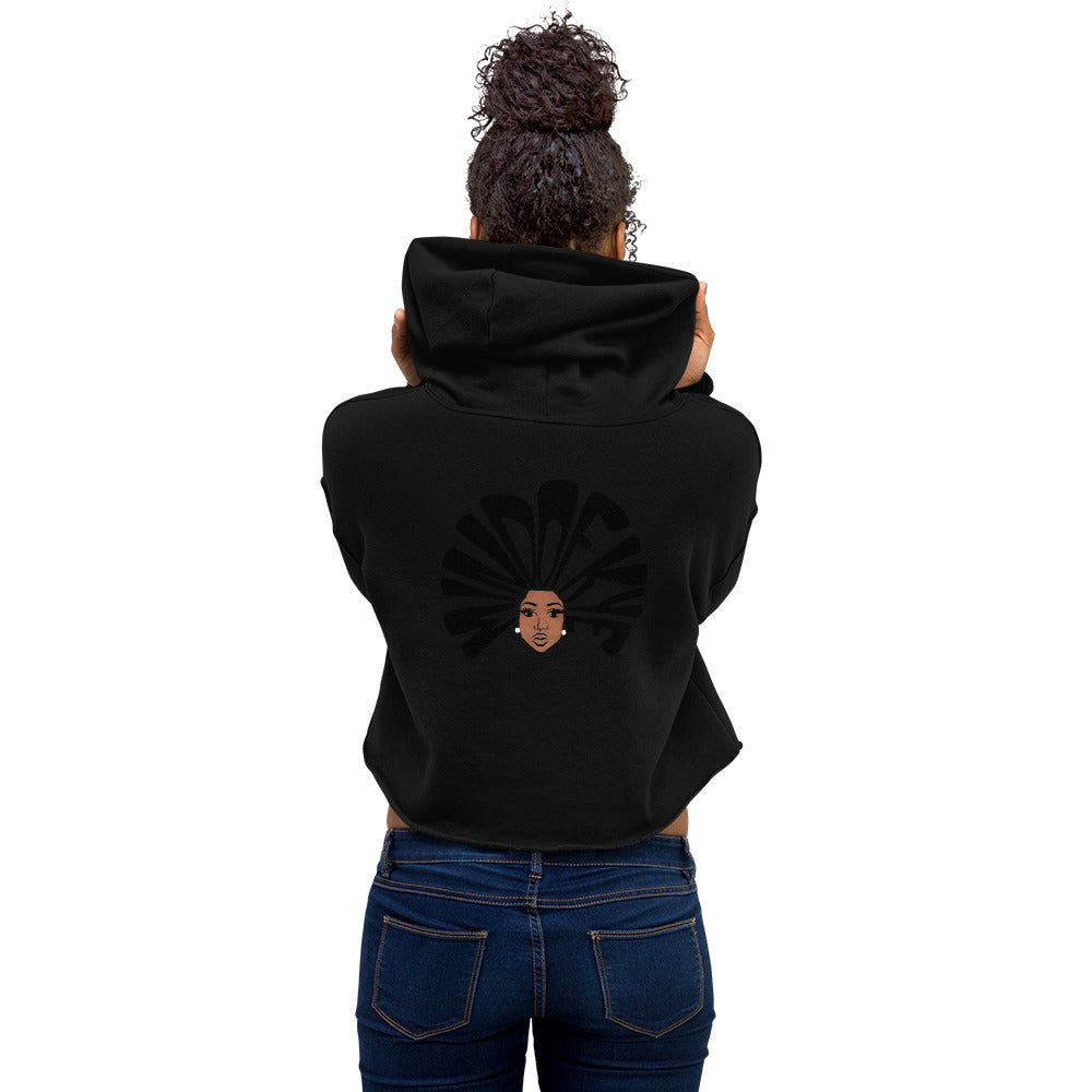 Multi-color Mind Of Kye Logo Pattern front Crop Hoodie