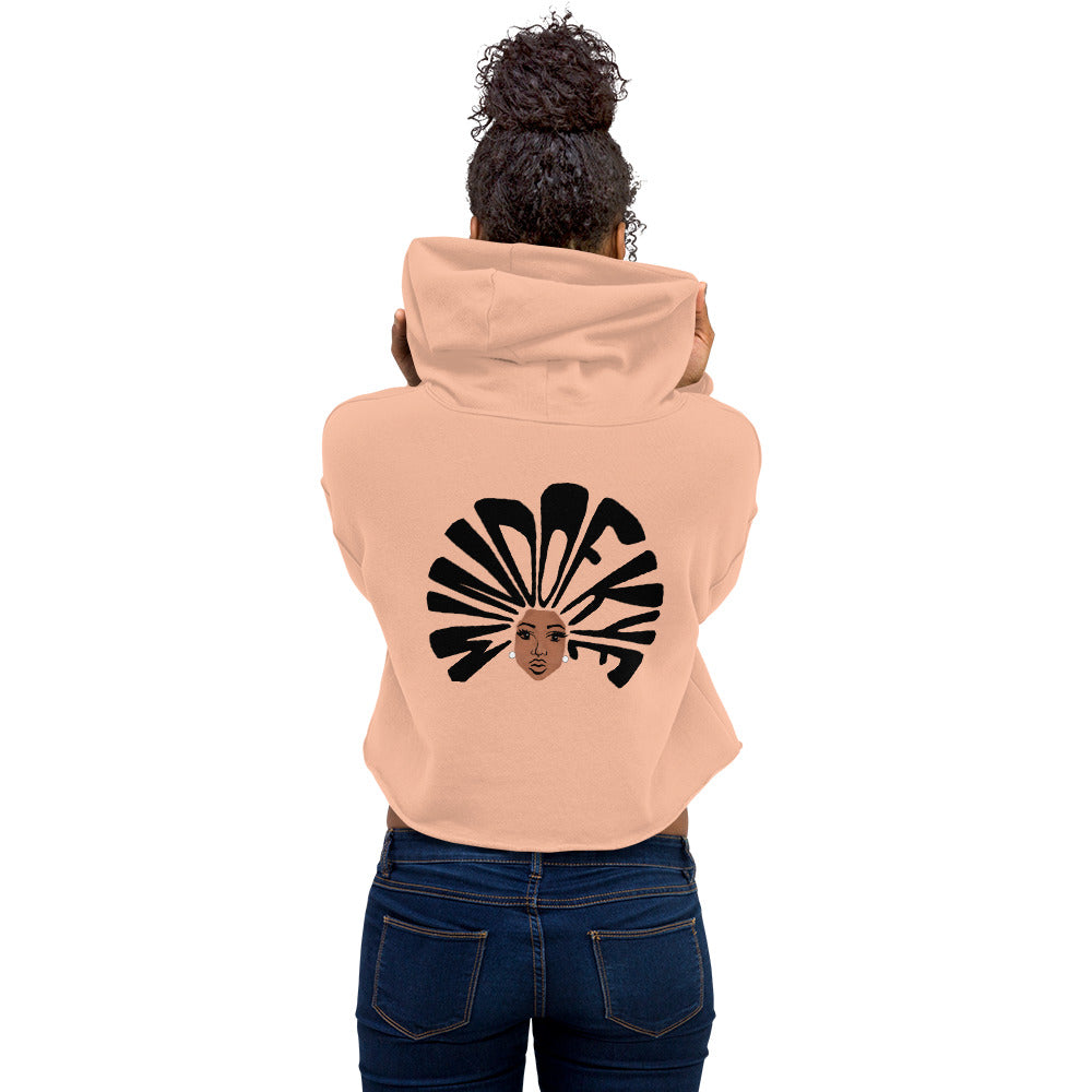 Multi-color Mind Of Kye Logo Pattern front Crop Hoodie