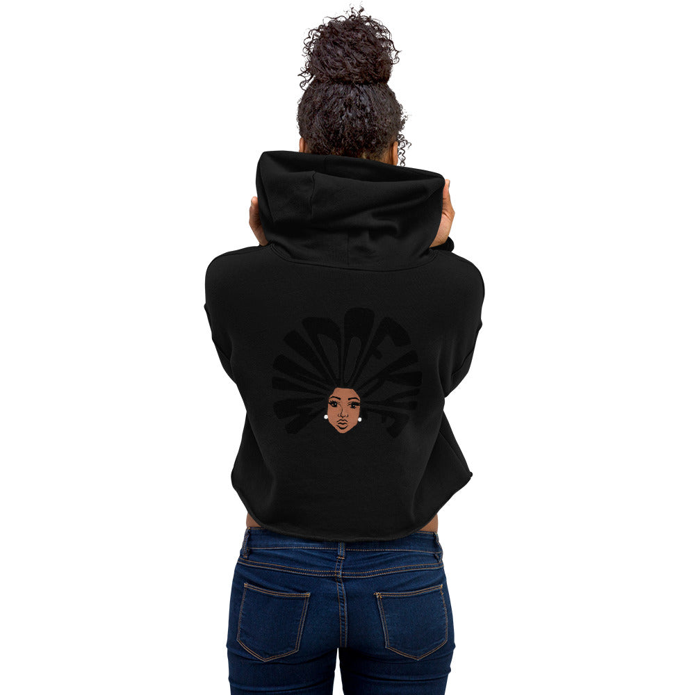 Multi-color Mind Of Kye Logo Pattern front Crop Hoodie